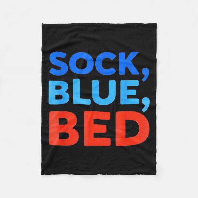 Sock Blue Bed Funny Meme  Fleecefilt (Framsidan)