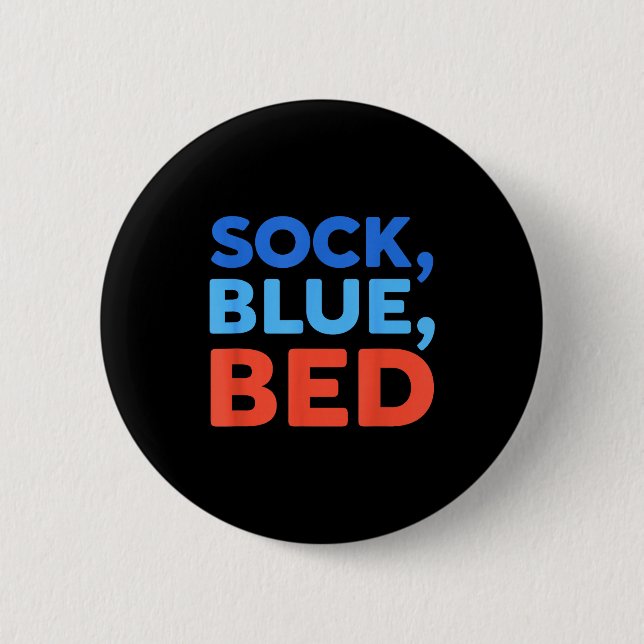Sock Blue Bed Funny Meme  Knapp (Framsida)