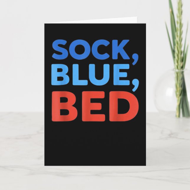 Sock Blue Bed Funny Meme  Kort (Framsida)