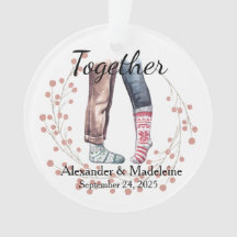 Sock Couple Celebrates ’Together’ Acrylic Ornament
