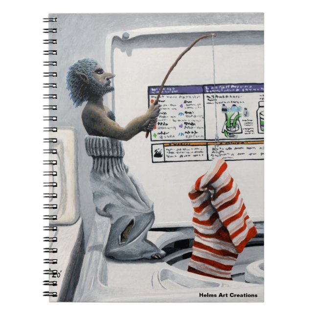 Sock Criminal FishFantasy Art Spiral Notebook Anteckningsbok (Framsidan)