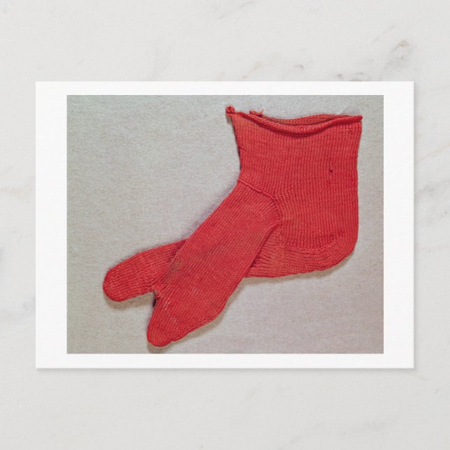 Sock, ett par från Egypten, egyptisk-romersk perio Vykort (Framsida)