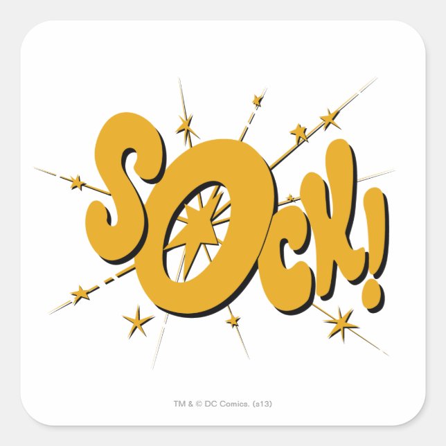 SOCK! FYRKANTIGT KLISTERMÄRKE (Framsida)