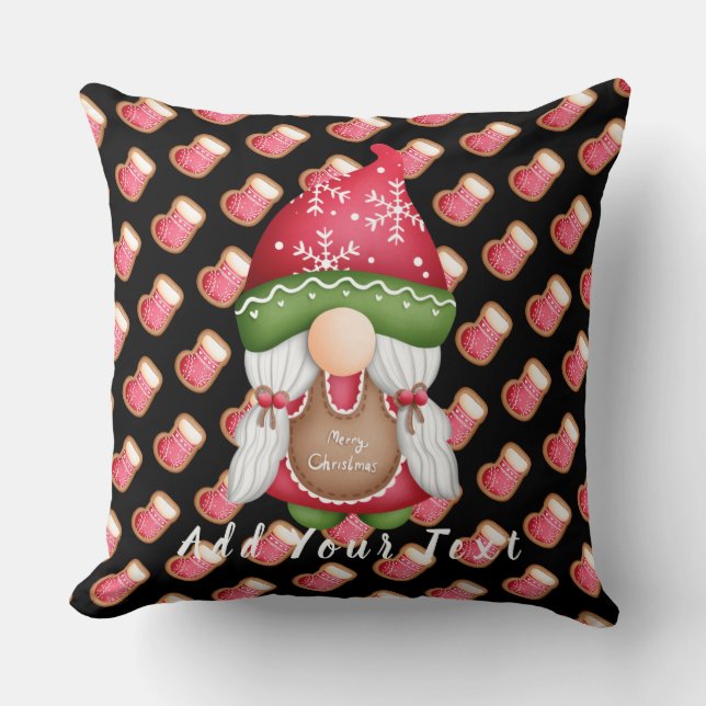 Sock Gnome Anpassa text och Färg 20"X20" Kudde (Framsida)