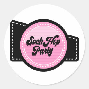 Sock Hop-fest Runt Klistermärke