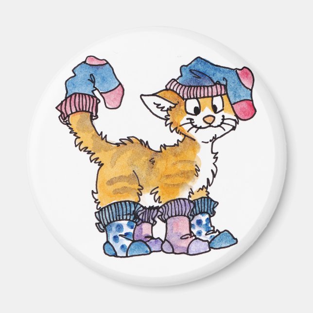 Sock Kattunge Magnet (Framsidan)