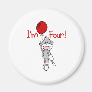 Sock monkey4e födelsedagen magnet