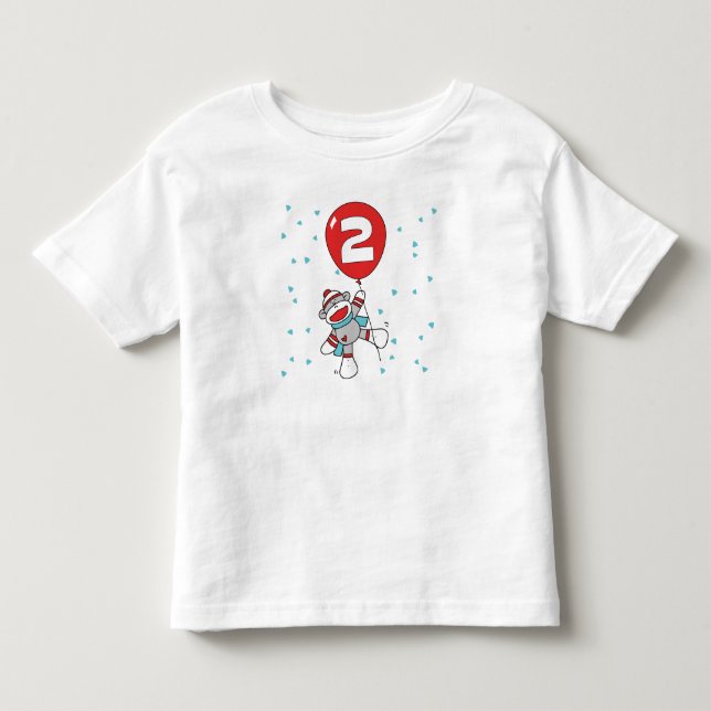 Sock monkey 2:a födelsedag t shirt (Framsida)