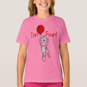 Sock monkey 4e födelsedagen Tshirts och gåvor
