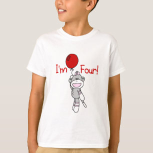 Sock monkey 4e födelsedagen Tshirts och gåvor