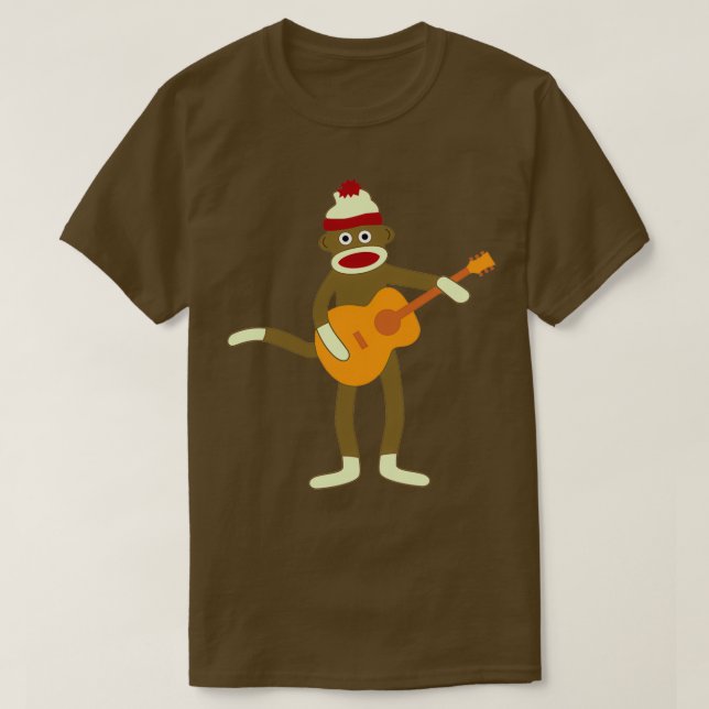 Sock monkey Acoustic Guitar T Shirt (Design framsida)