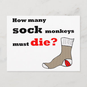 sock monkey aktivist vykort