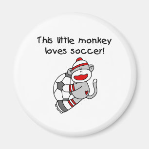 Sock monkey älskar fotboll magnet