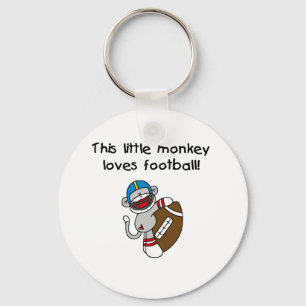 Sock monkey älskar fotboll nyckelring