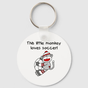 Sock monkey älskar fotboll nyckelring