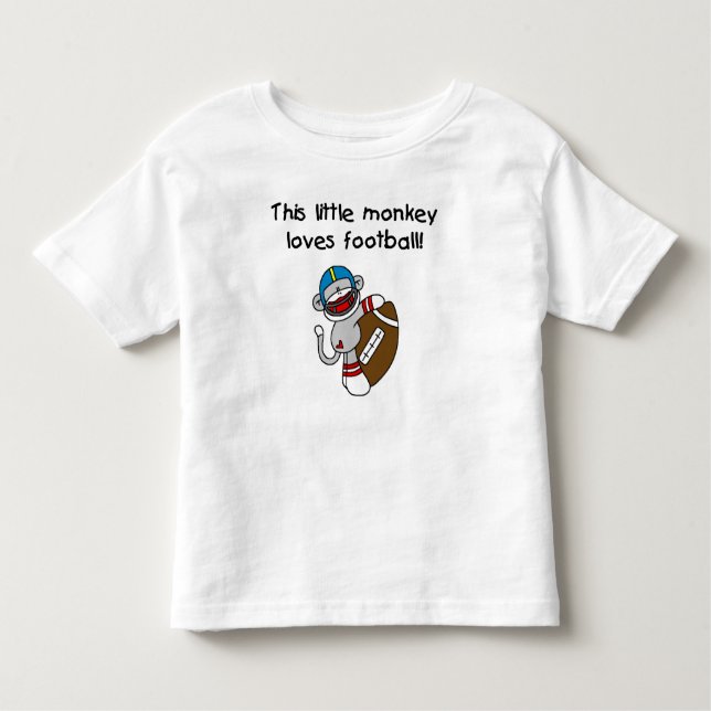Sock monkey älskar fotboll t-shirt (Framsida)