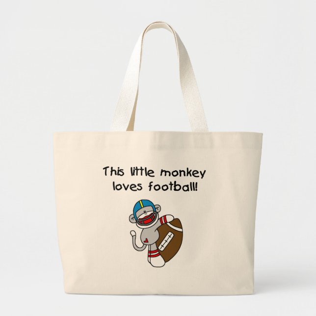 Sock monkey älskar fotbollTshirts och gåvor Jumbo Tygkasse (Framsidan)