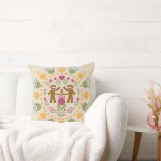 Sock monkey Älskare i folkgarden Kudde