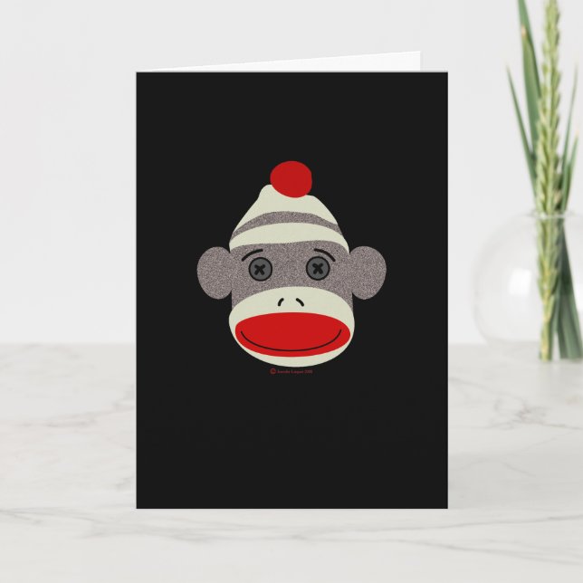 Sock monkey Ansikte Kort (Framsida)