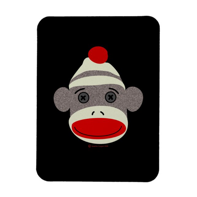 Sock monkey Ansikte Magnet (Vertikal)