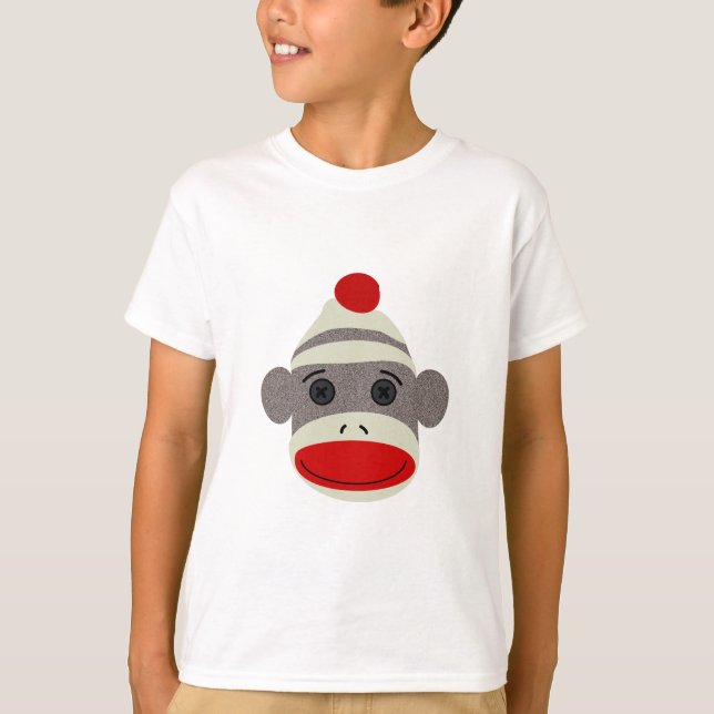Sock monkey Ansikte T-shirt (Framsida)