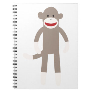 Sock monkey anteckningsbok med spiral