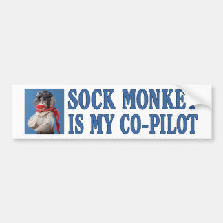 Sock monkey är min medpilot bildekal