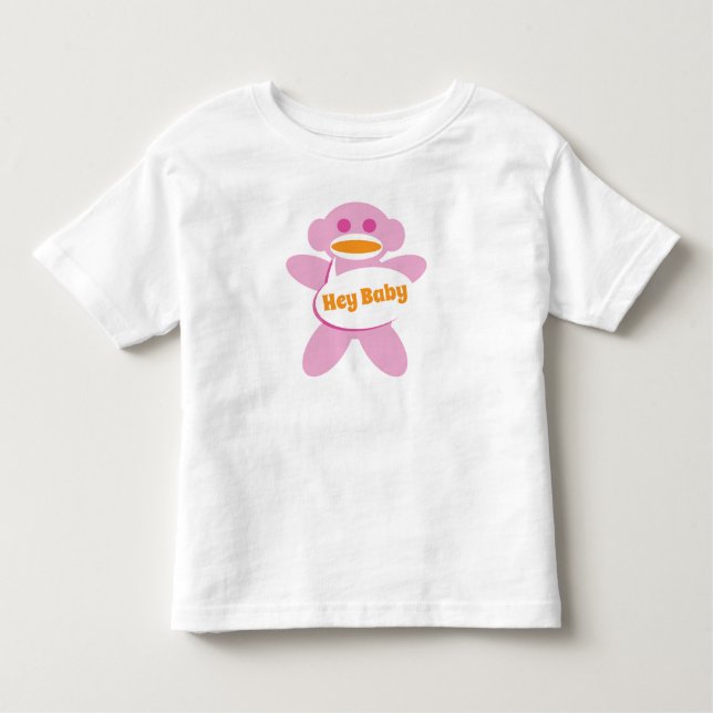 Sock monkey Baby Shirt Rosa Personalize T (Framsida)
