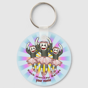 Sock monkey Ballet Nyckelring