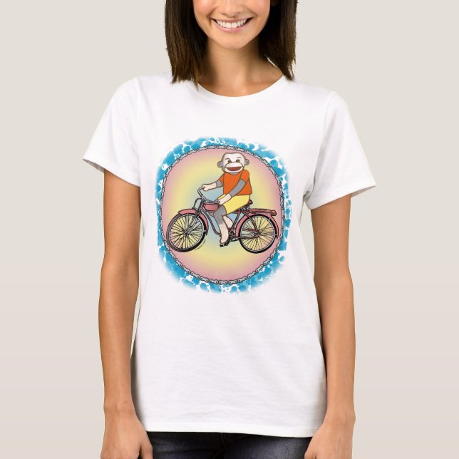 Sock monkey Bicycle t-shirt (Framsida)