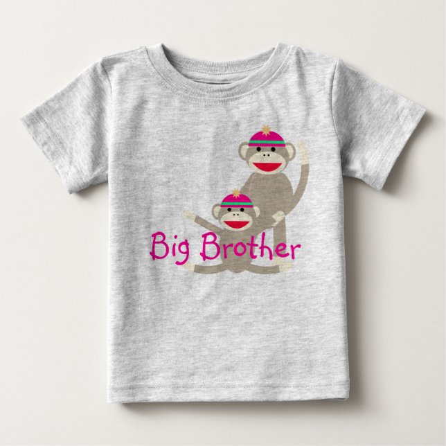 Sock monkey Big Brother infant T-Shirt - AMZ (Framsida)