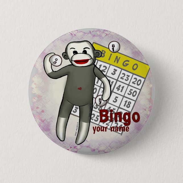 Sock monkey Bingo Knapp (Framsida)