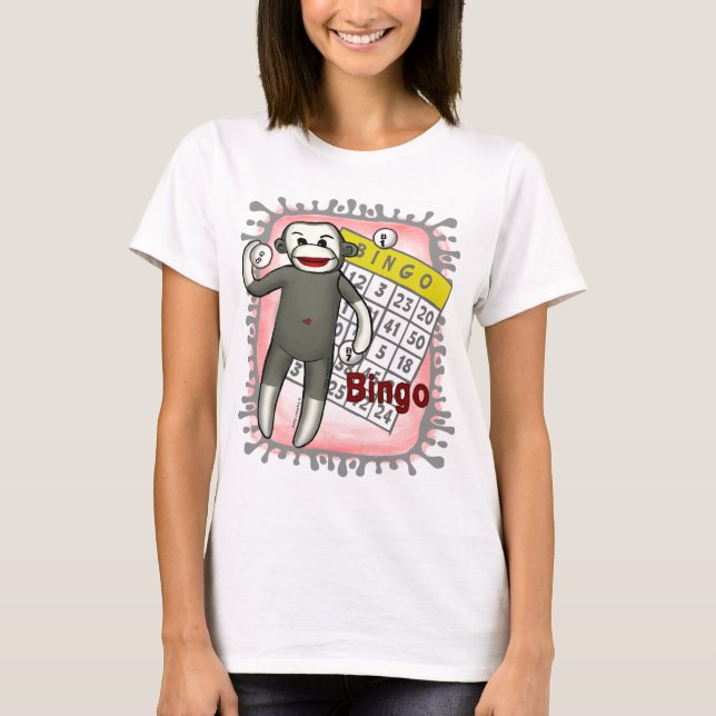 Sock monkey Bingo T-Shirt (Framsida)