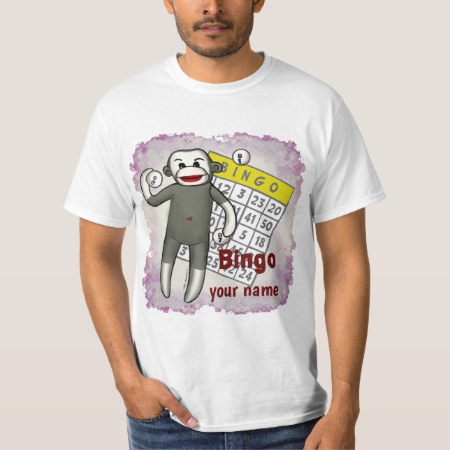 Sock monkey Bingo T Shirt (Framsida)