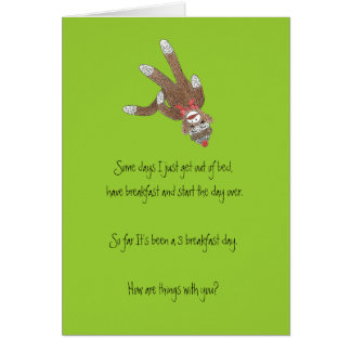 Sock monkey Blank InsideCard Hälsningskort