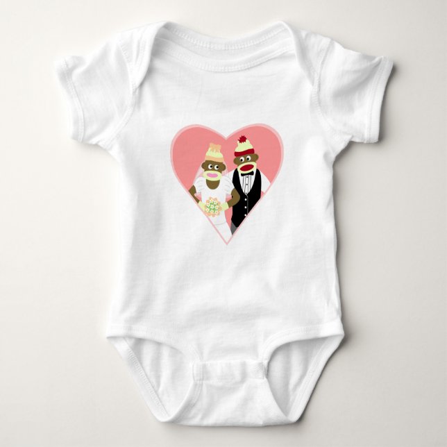 Sock monkey Bröllop Tee (Framsida)