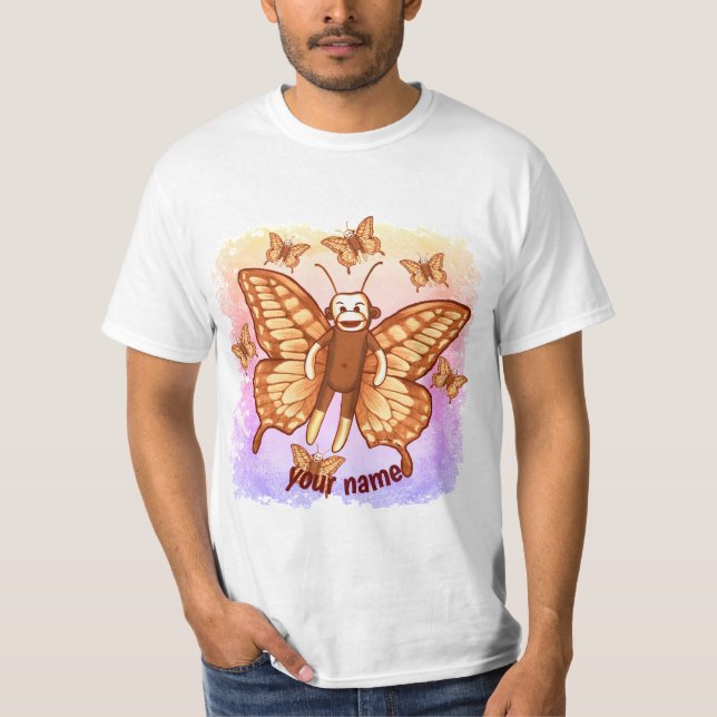 Sock monkey Butterfly t-Shirt (Framsida)