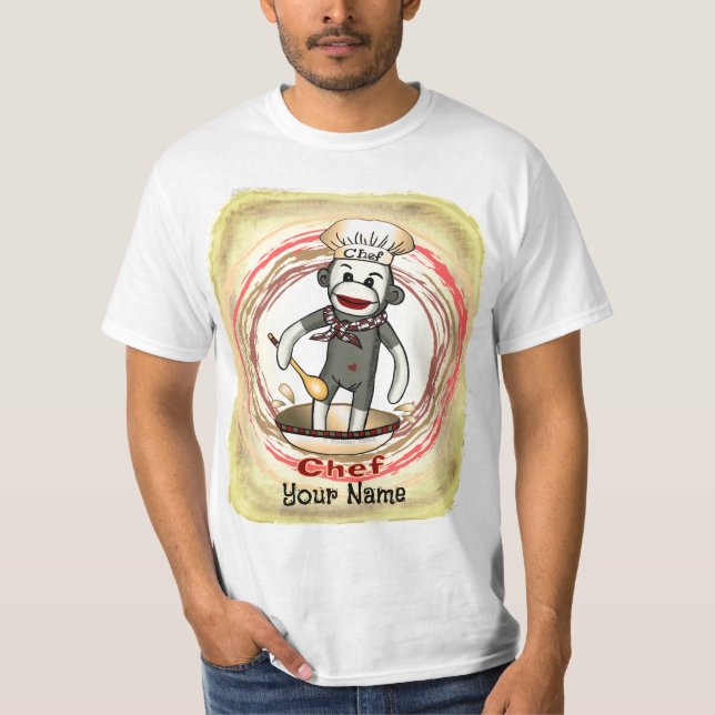 Sock monkey Chef T-Shirt (Framsida)