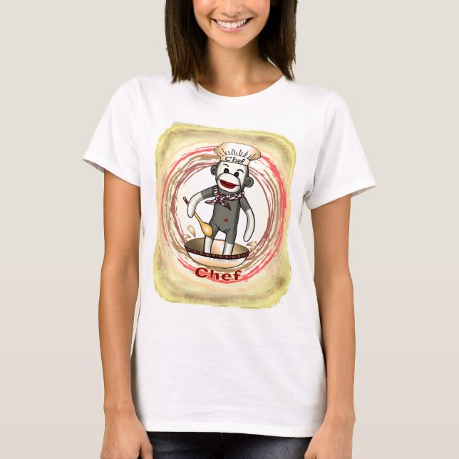 Sock monkey Chef T-Shirt (Framsida)