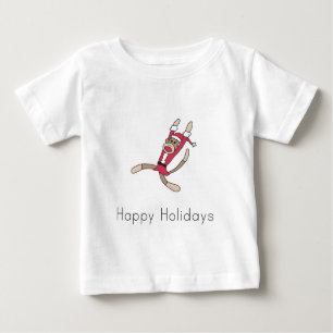 sock monkey christmas pyjamas tee shirt
