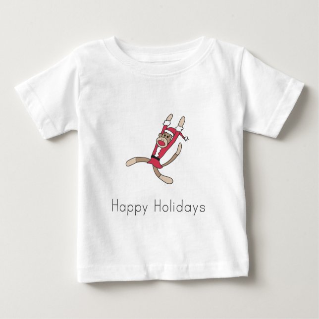 sock monkey christmas pyjamas tee shirt (Framsida)
