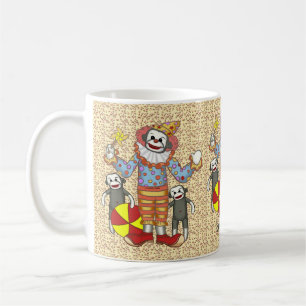 Sock monkey Clown mugg