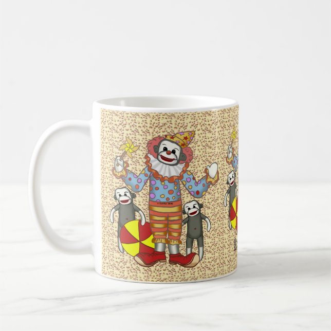 Sock monkey Clown mugg (Vänster)