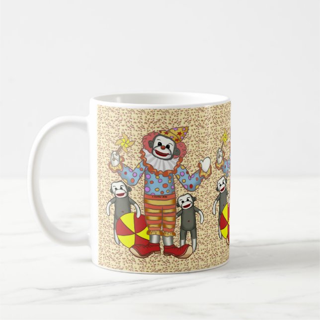 Sock monkey Clown mugg (Vänster)