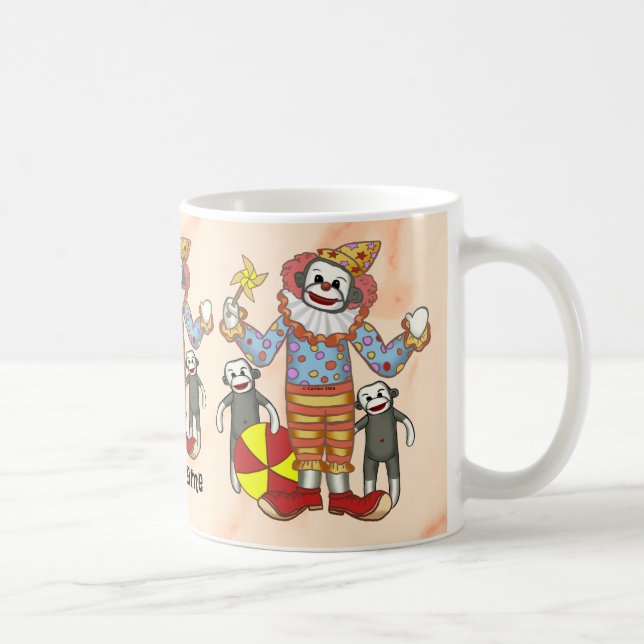Sock Monkey Clown-muggar Kaffemugg (Höger)
