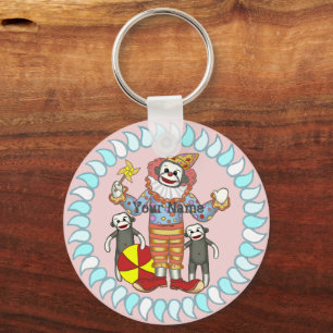 Sock monkey Clown-nyckelkedjor Nyckelring
