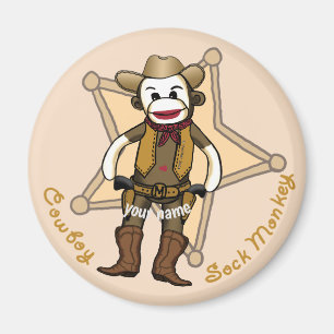 Sock monkey Cowboymagnet Magnet