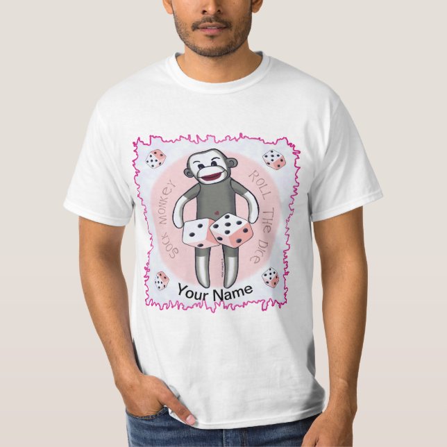 Sock Monkey Dice T Shirt (Framsida)