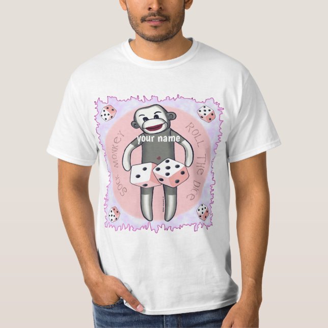 Sock monkey Dice T Shirt (Framsida)