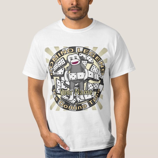Sock Monkey Domino Legend  T Shirt (Framsida)
